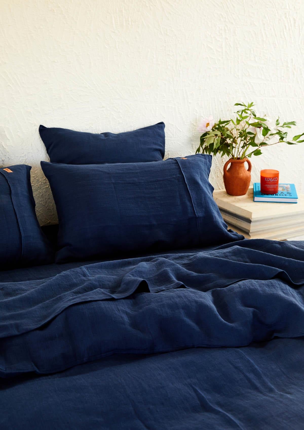 Blue european pillowcase best sale